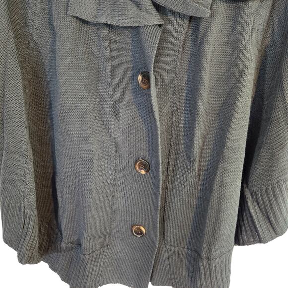 Women's Gray Cape One Size Fits Small - Large Removable Collar Coat Jacket - Picture 3 of 9